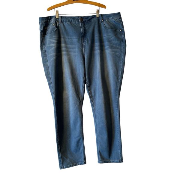 Soft Surroundings Womens Denim Skinny Jeans Zip Fly Light Wash 5 Pocket Size 22W - Picture 2 of 11